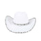 YIWU EVERGROWING CAP LIMITED Costume Accessories Glam Cowgirl Hat for Adults, White and Silver 810120716671