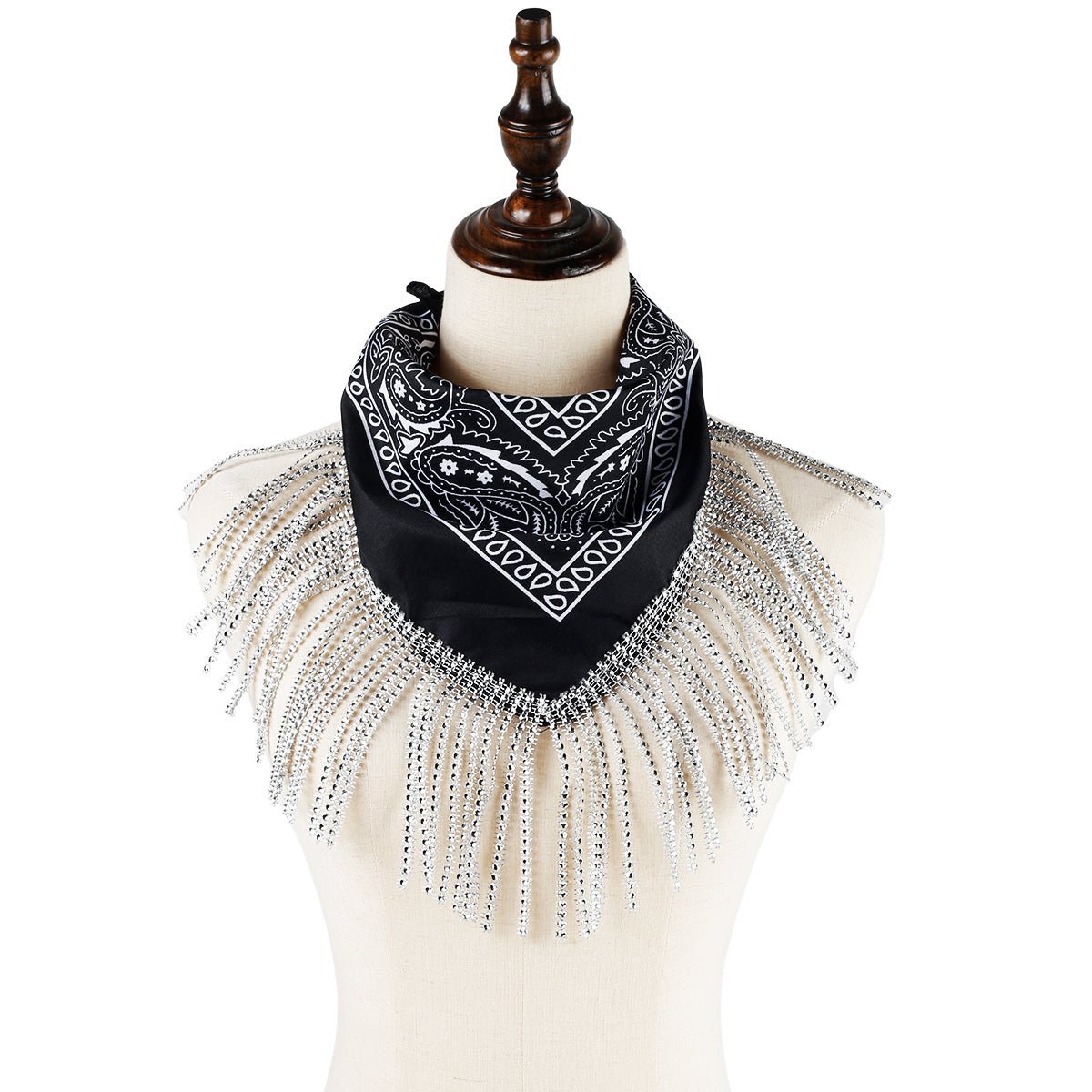 YIWU EVERGROWING CAP LIMITED Costume Accessories Glam Fringe Black Bandana, 1 Count 810120716398
