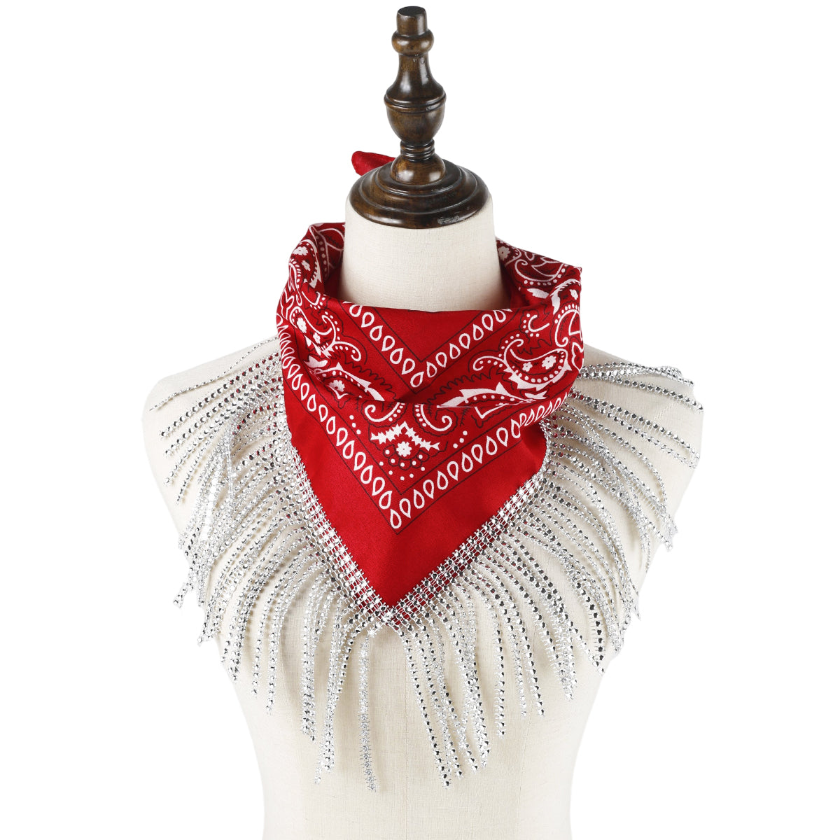 YIWU EVERGROWING CAP LIMITED Costume Accessories Glam Fringe Red Bandana, 1 Count 810120716381
