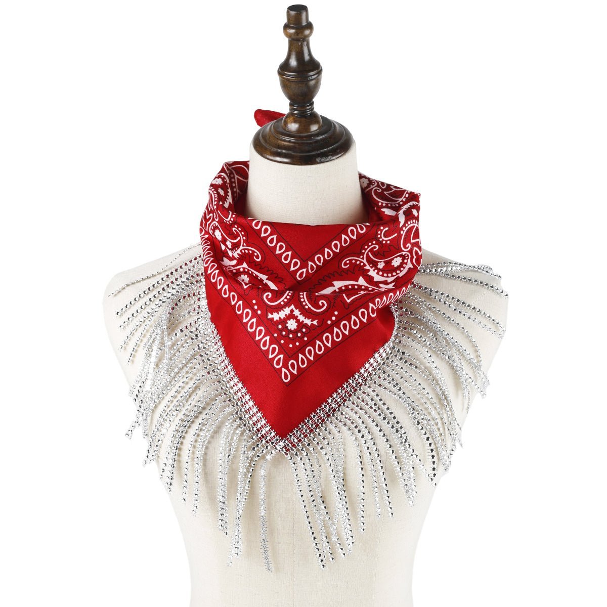 YIWU EVERGROWING CAP LIMITED Costume Accessories Glam Fringe Red Bandana, 1 Count 810120716381