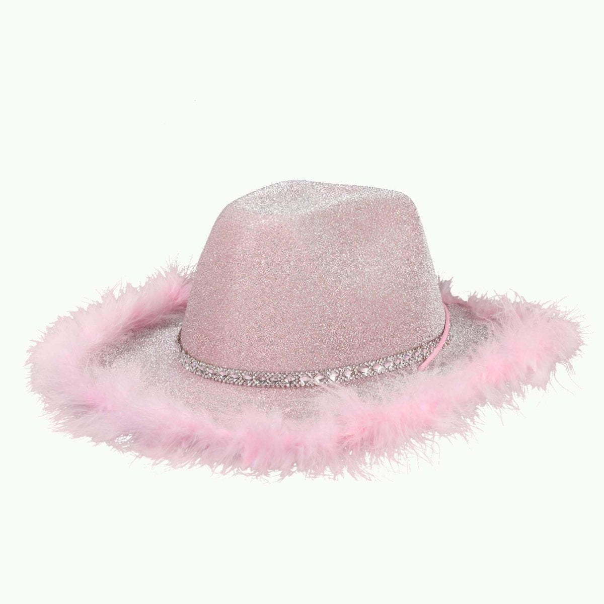 YIWU EVERGROWING CAP LIMITED Costume Accessories Pink Feather Cowgirl Hat for Adults 810120716497