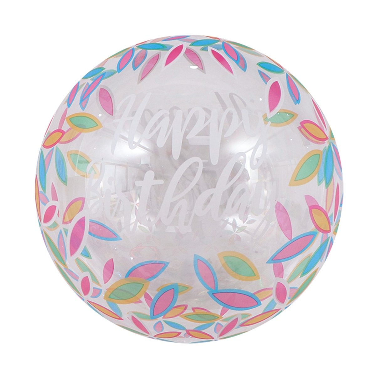 YIWU HT BALLOON CO LTD Balloons Happy Birthday Retro Foliage Bubble Balloon, 20 Inches, 1 Count 810120719030