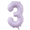 YIWU HT BALLOON CO LTD Balloons Lilac Purple Number 3 Supershape Foil Balloon, 40 Inches, 1 Count 810120718927