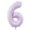 YIWU HT BALLOON CO LTD Balloons Lilac Purple Number 6 Supershape Foil Balloon, 40 Inches, 1 Count 810120718958