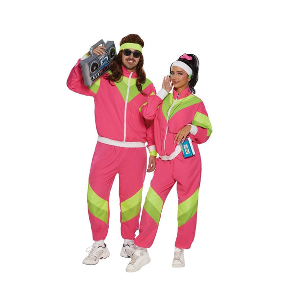 80s Costume for Adults, Hot Pink Vest and Pants Party Expert