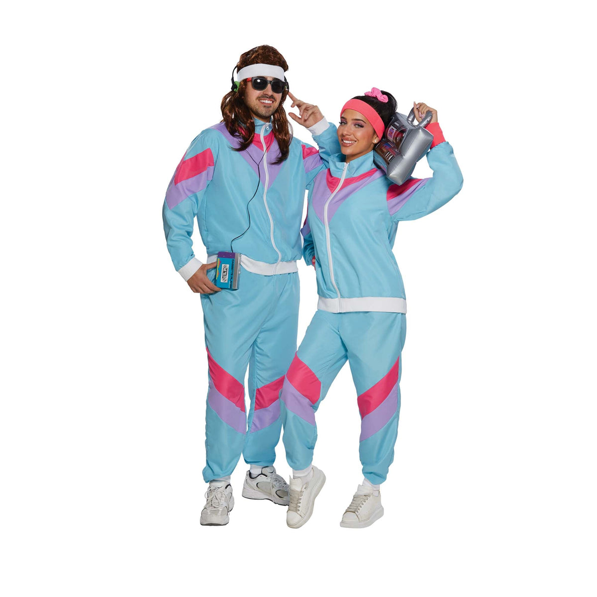 YIWU HUANGQUN CLOTHING CO. LTD Costume Accessories 80s Plus Size Costume for Adults, Blue Vest and Pants 840482500014