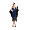 YIWU HUANGQUN CLOTHING CO. LTD Costumes 1920s Gatsby Elegant Lady Costume for Adults, Blue and Black Dress