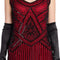 YIWU HUANGQUN CLOTHING CO. LTD Costumes 1920s Gatsby Elegant Lady Costume for Adults, Red and Black Dress