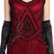 YIWU HUANGQUN CLOTHING CO. LTD Costumes 1920s Gatsby Elegant Lady Costume for Adults, Red and Black Dress