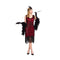 YIWU HUANGQUN CLOTHING CO. LTD Costumes 1920s Gatsby Elegant Lady Costume for Adults, Red and Black Dress