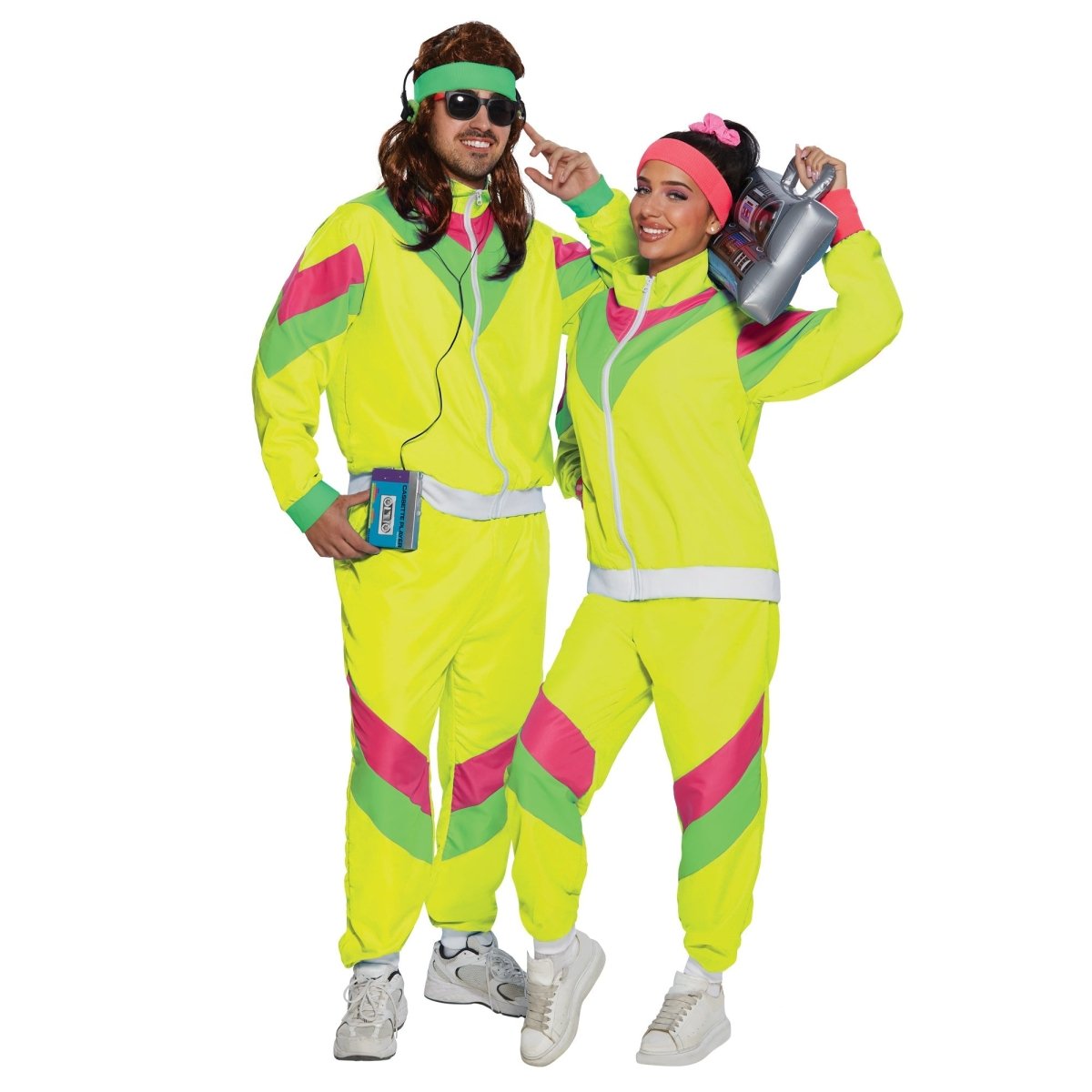 YIWU HUANGQUN CLOTHING CO. LTD Costumes 80s Costume for Adults, Yellow Vest and Pants