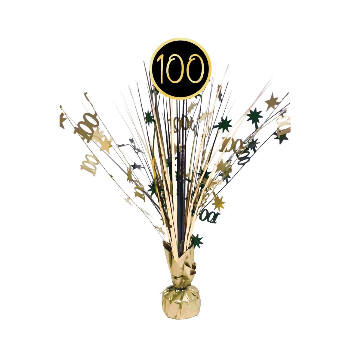 YIWU JINBO IMPORT AND EXPORT CO., LTD Age Specific Birthday Golden Celebration 100th Birthday Centerpiece, 18 Inches, 1 Count 840482509178