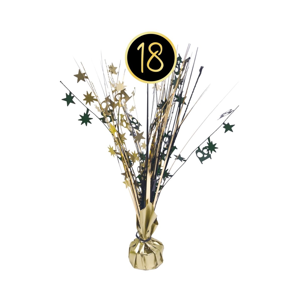 YIWU JINBO IMPORT AND EXPORT CO., LTD Age Specific Birthday Golden Celebration 18th Birthday Centerpiece, 18 Inches, 1 Count 840482509093