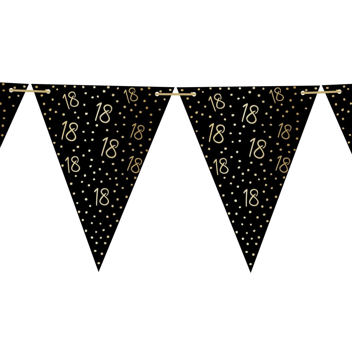 YIWU JINBO IMPORT AND EXPORT CO., LTD Age Specific Birthday Golden Celebration 18th Birthday Pennant Banner, 157 Inches, 1 Count 840482508201