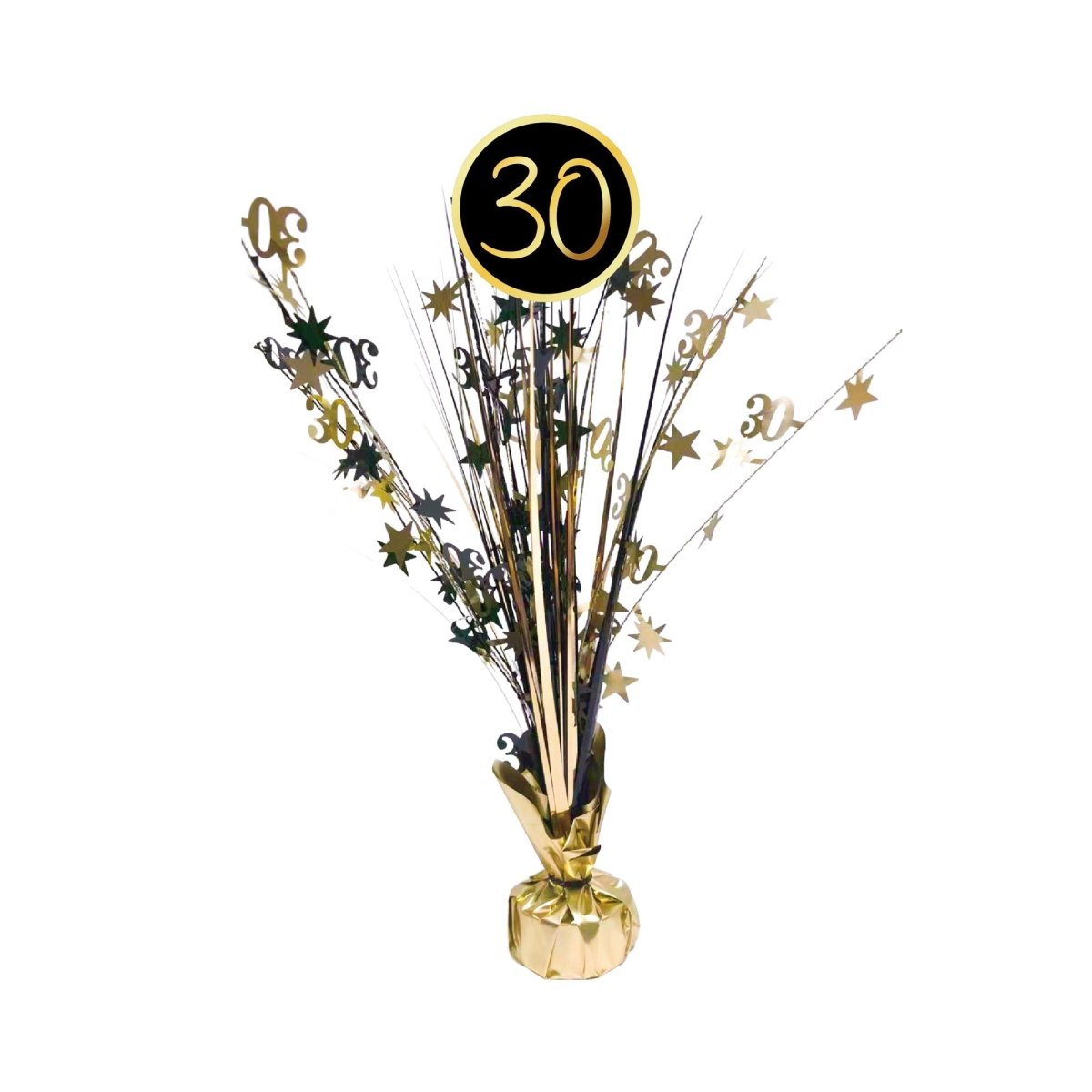 YIWU JINBO IMPORT AND EXPORT CO., LTD Age Specific Birthday Golden Celebration 30th Birthday Centerpiece, 18 Inches, 1 Count 840482509109