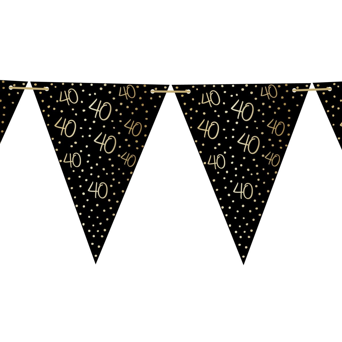 YIWU JINBO IMPORT AND EXPORT CO., LTD Age Specific Birthday Golden Celebration 40th Birthday Pennant Banner, 157 Inches, 1 Count 840482508225
