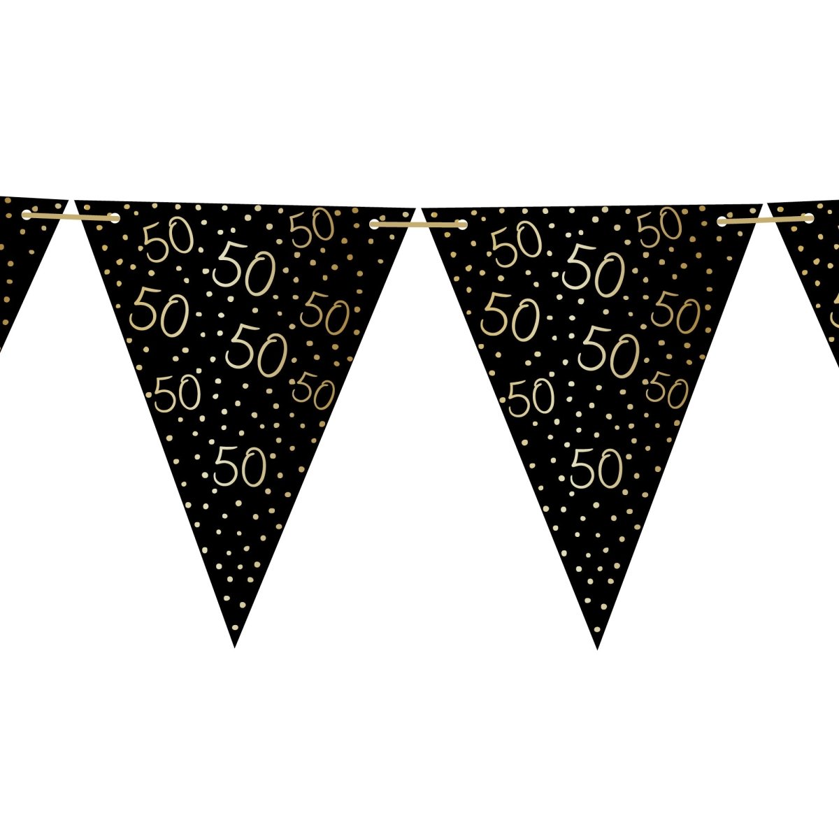 YIWU JINBO IMPORT AND EXPORT CO., LTD Age Specific Birthday Golden Celebration 50th Birthday Pennant Banner, 157 Inches, 1 Count 840482508232