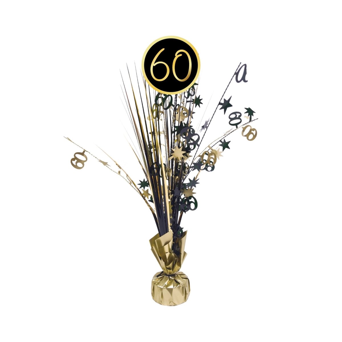 YIWU JINBO IMPORT AND EXPORT CO., LTD Age Specific Birthday Golden Celebration 60th Birthday Centerpiece, 18 Inches, 1 Count 840482509130