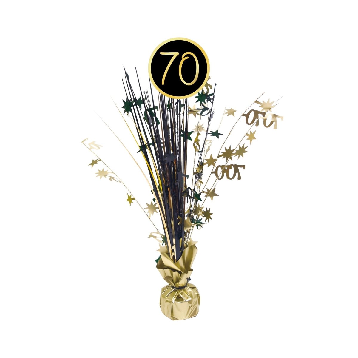 YIWU JINBO IMPORT AND EXPORT CO., LTD Age Specific Birthday Golden Celebration 70th Birthday Centerpiece, 18 Inches, 1 Count 840482509147