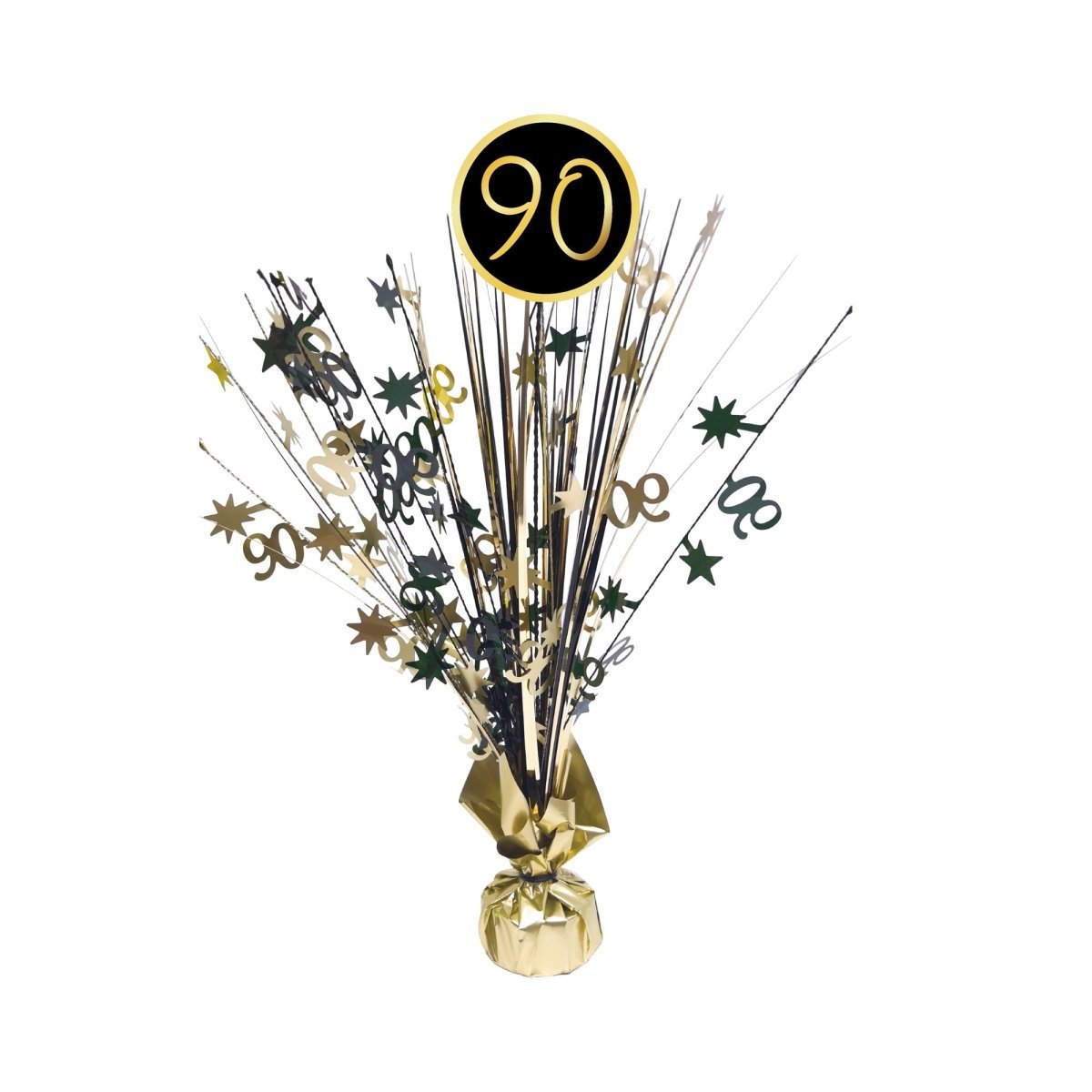YIWU JINBO IMPORT AND EXPORT CO., LTD Age Specific Birthday Golden Celebration 90th Birthday Centerpiece, 18 Inches, 1 Count 840482509161