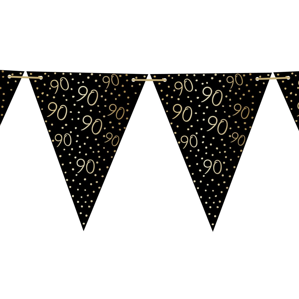 YIWU JINBO IMPORT AND EXPORT CO., LTD Age Specific Birthday Golden Celebration 90th Birthday Pennant Banner, 157 Inches, 1 Count 840482508270