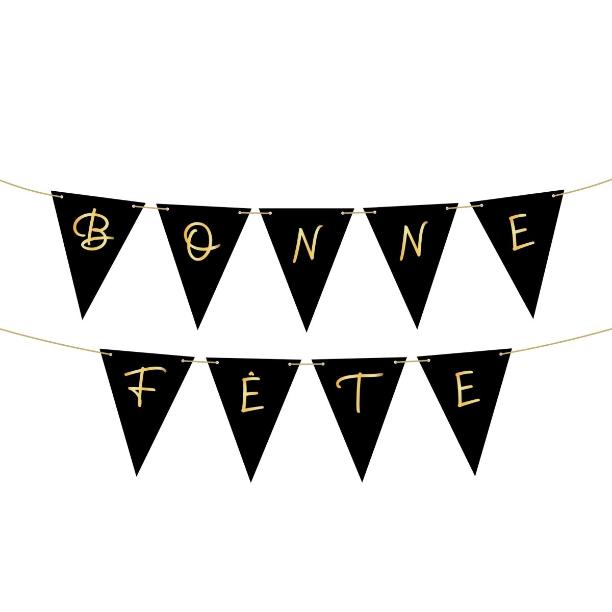 YIWU JINBO IMPORT AND EXPORT CO., LTD Age Specific Birthday Golden Celebration Bonne Fête Pennant Banner, 157 Inches, 1 Count 840482508416