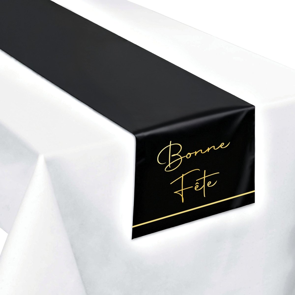 YIWU JINBO IMPORT AND EXPORT CO., LTD Age Specific Birthday Golden Celebration Bonne Fête Table Runner, 78.5 Inches, 1 Count 840482509017