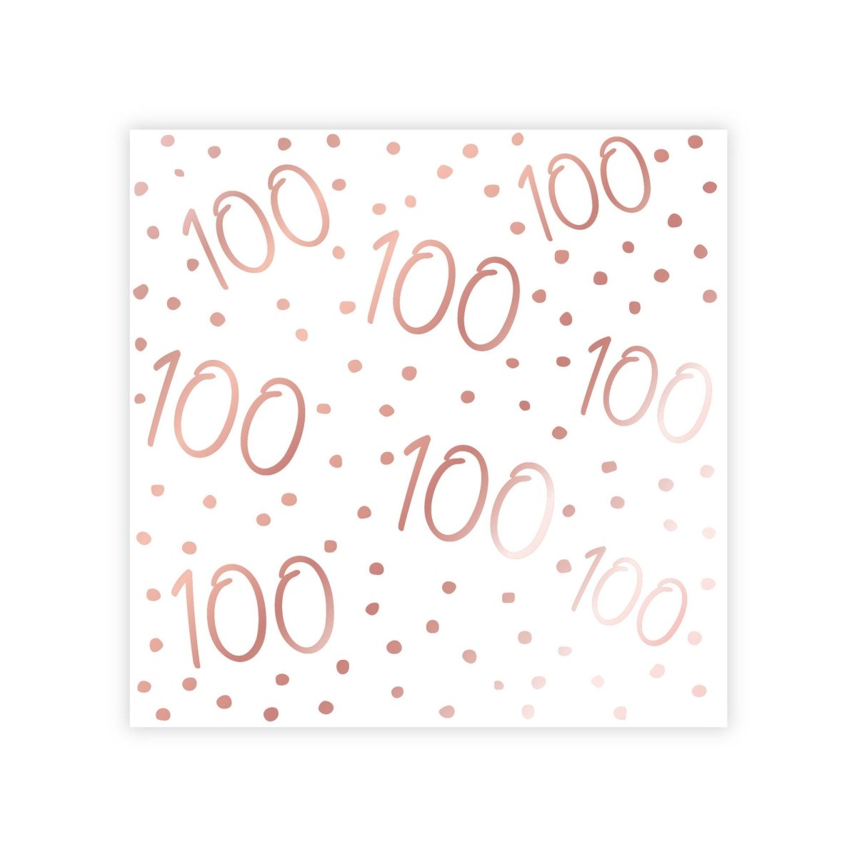 YIWU JINBO IMPORT AND EXPORT CO., LTD Age Specific Birthday Rosé Celebration 100th Birthday Small Beverage Napkins, 16 Count 840482508850