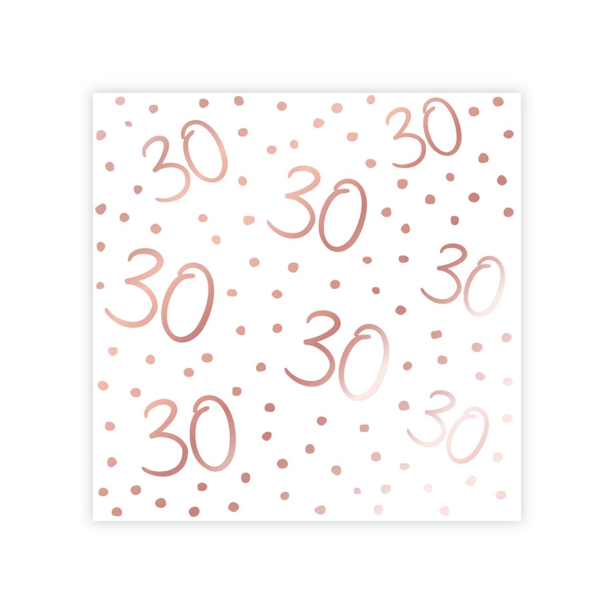 YIWU JINBO IMPORT AND EXPORT CO., LTD Age Specific Birthday Rosé Celebration 30th Birthday Small Beverage Napkins, 16 Count 840482508782