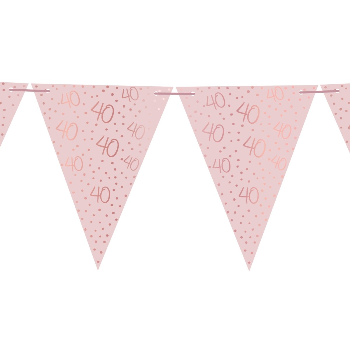 YIWU JINBO IMPORT AND EXPORT CO., LTD Age Specific Birthday Rosé Celebration 40th Birthday Pennant Banner, 157 Inches, 1 Count 840482508317
