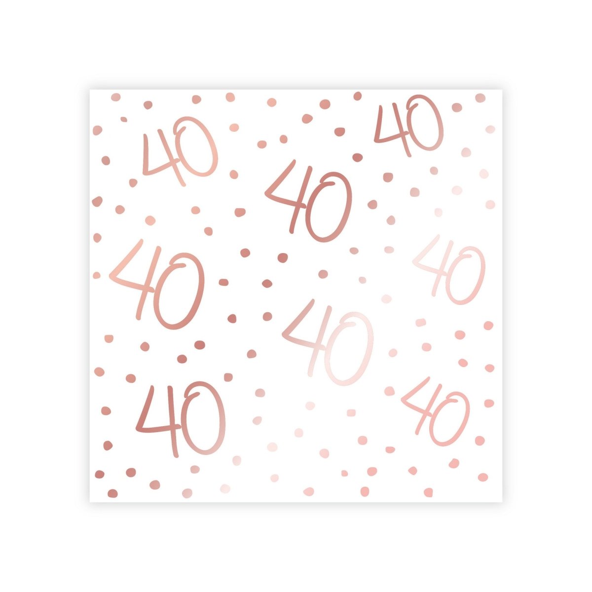 YIWU JINBO IMPORT AND EXPORT CO., LTD Age Specific Birthday Rosé Celebration 40th Birthday Small Beverage Napkins, 16 Count 840482508799