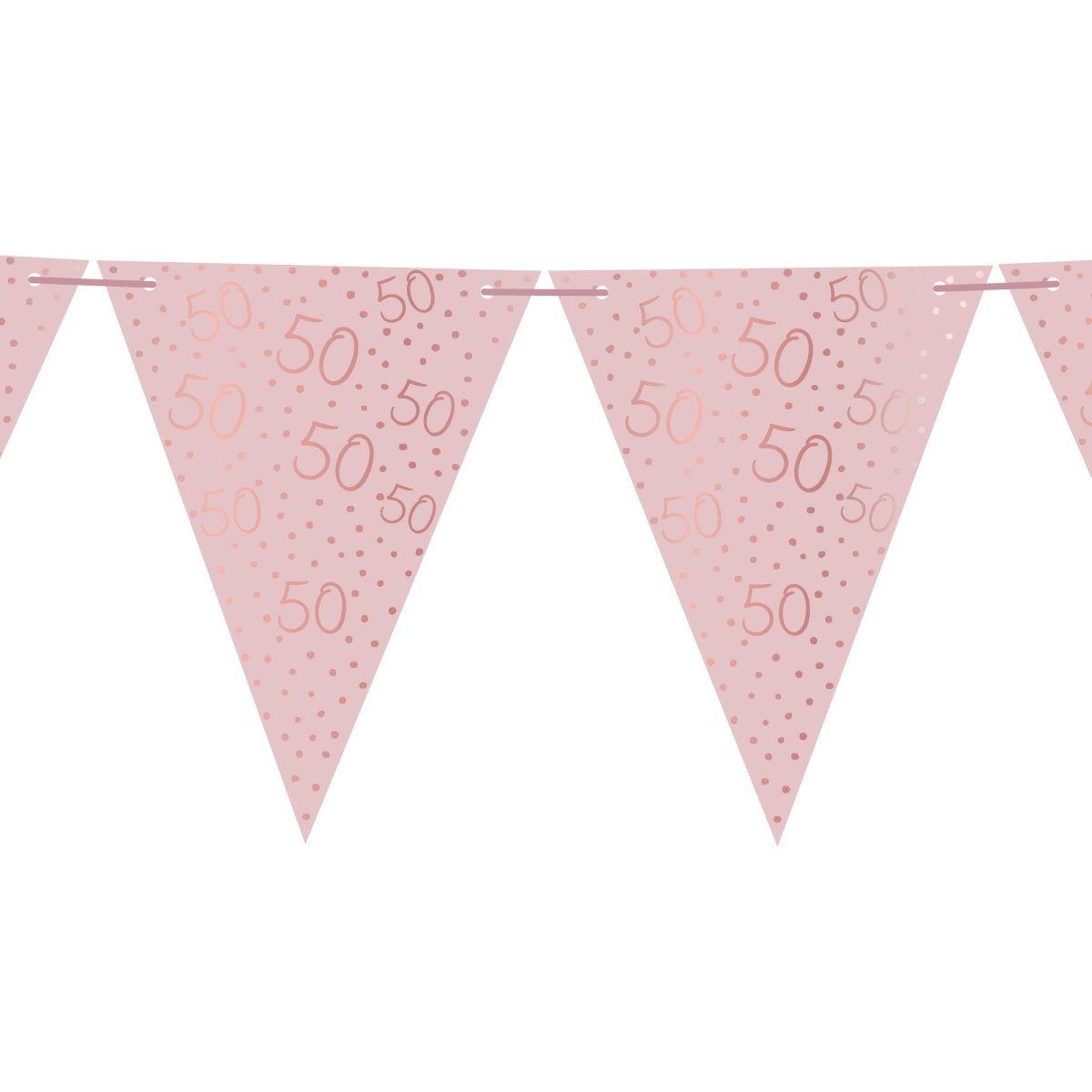 YIWU JINBO IMPORT AND EXPORT CO., LTD Age Specific Birthday Rosé Celebration 50th Birthday Pennant Banner, 157 Inches, 1 Count 840482508324