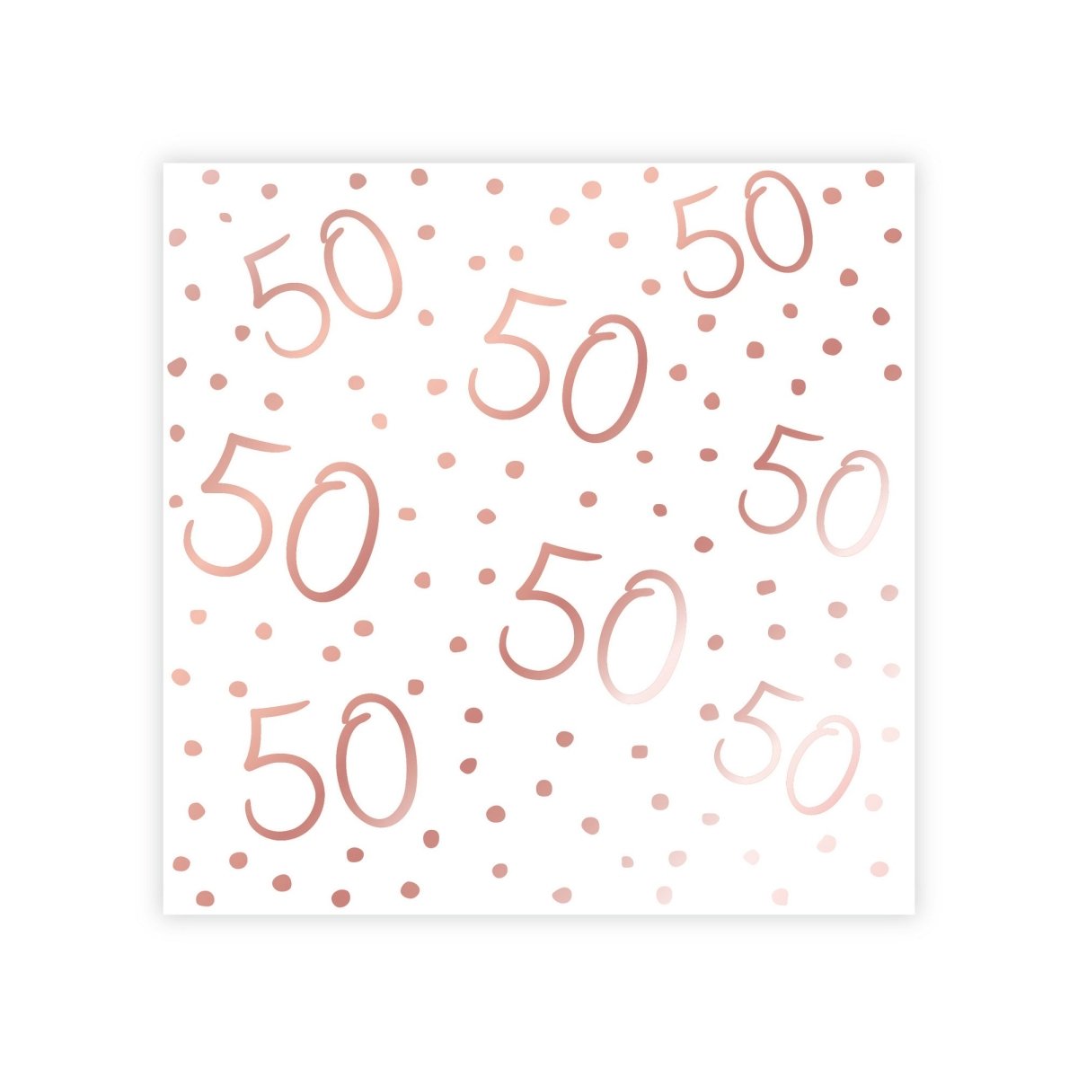 YIWU JINBO IMPORT AND EXPORT CO., LTD Age Specific Birthday Rosé Celebration 50th Birthday Small Beverage Napkins, 16 Count 840482508805