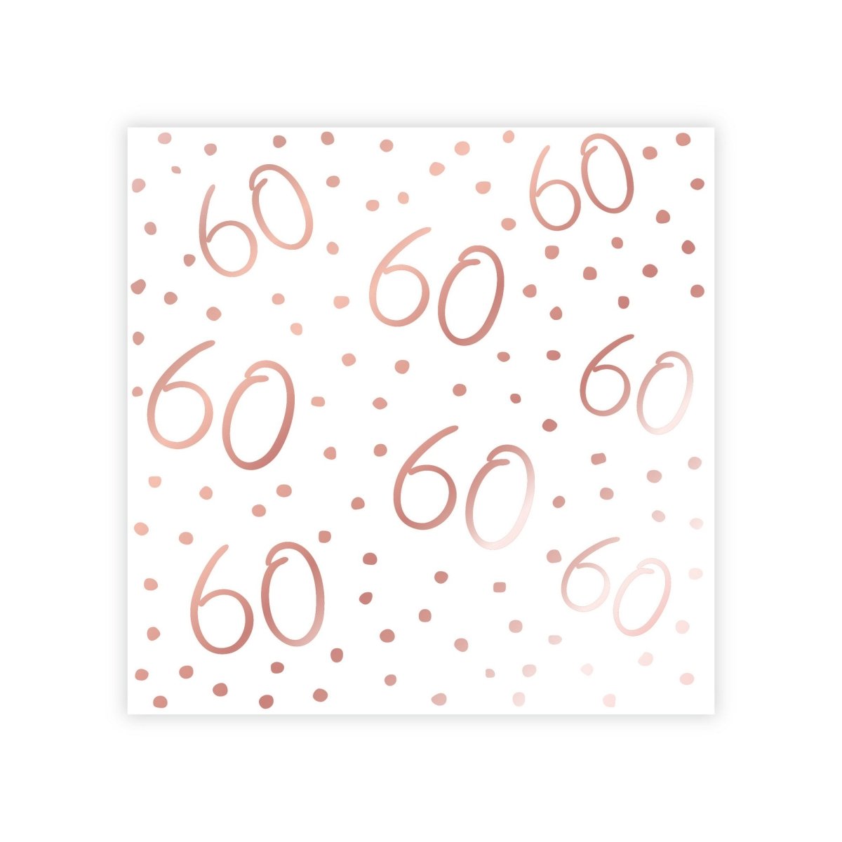 YIWU JINBO IMPORT AND EXPORT CO., LTD Age Specific Birthday Rosé Celebration 60th Birthday Small Beverage Napkins, 16 Count 840482508812