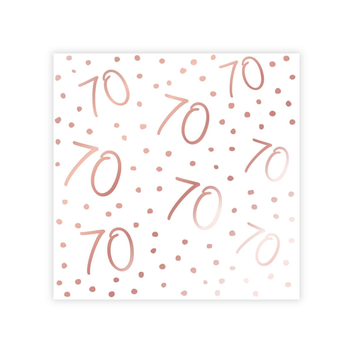 YIWU JINBO IMPORT AND EXPORT CO., LTD Age Specific Birthday Rosé Celebration 70th Birthday Small Beverage Napkins, 16 Count 840482508829