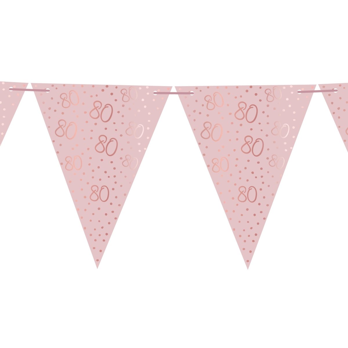 YIWU JINBO IMPORT AND EXPORT CO., LTD Age Specific Birthday Rosé Celebration 80th Birthday Pennant Banner, 157 Inches, 1 Count 840482508355