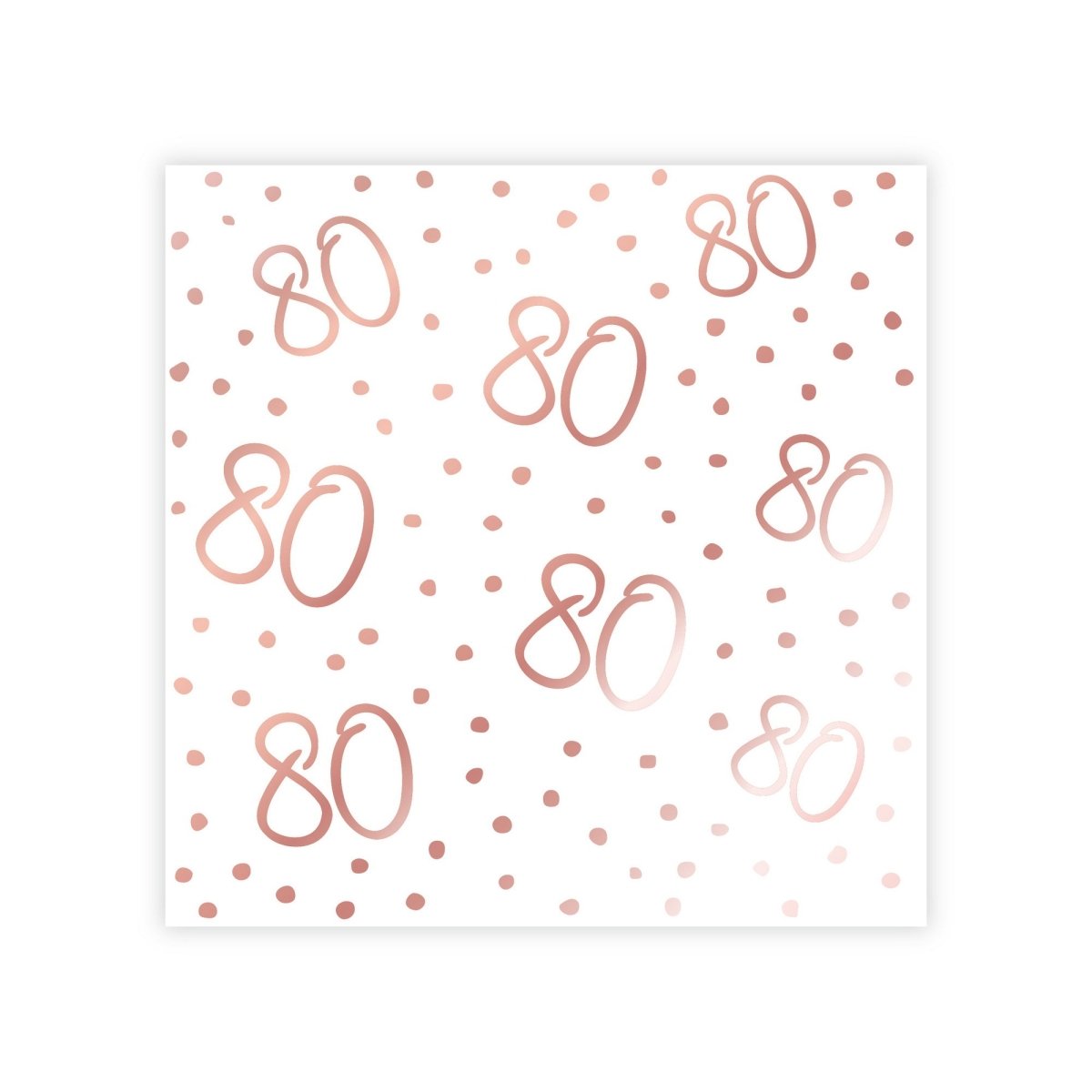 YIWU JINBO IMPORT AND EXPORT CO., LTD Age Specific Birthday Rosé Celebration 80th Birthday Small Beverage Napkins, 16 Count 840482508836
