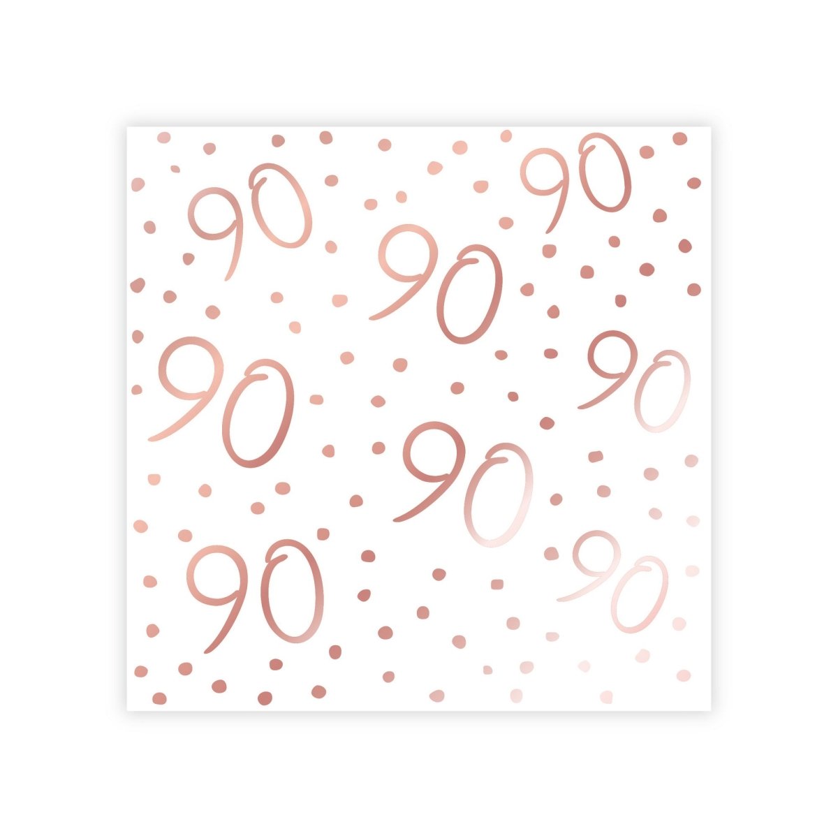 YIWU JINBO IMPORT AND EXPORT CO., LTD Age Specific Birthday Rosé Celebration 90th Birthday Small Beverage Napkins, 16 Count 840482508843