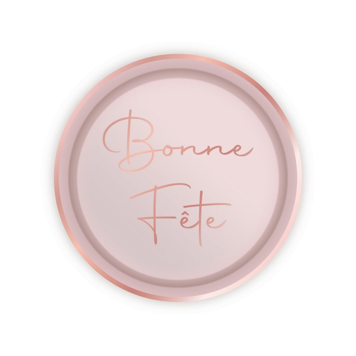 YIWU JINBO IMPORT AND EXPORT CO., LTD Age Specific Birthday Rosé Celebration Bonne Fête Large Round Lunch Paper Plates, 9 Inches, 8 Count 840482508157