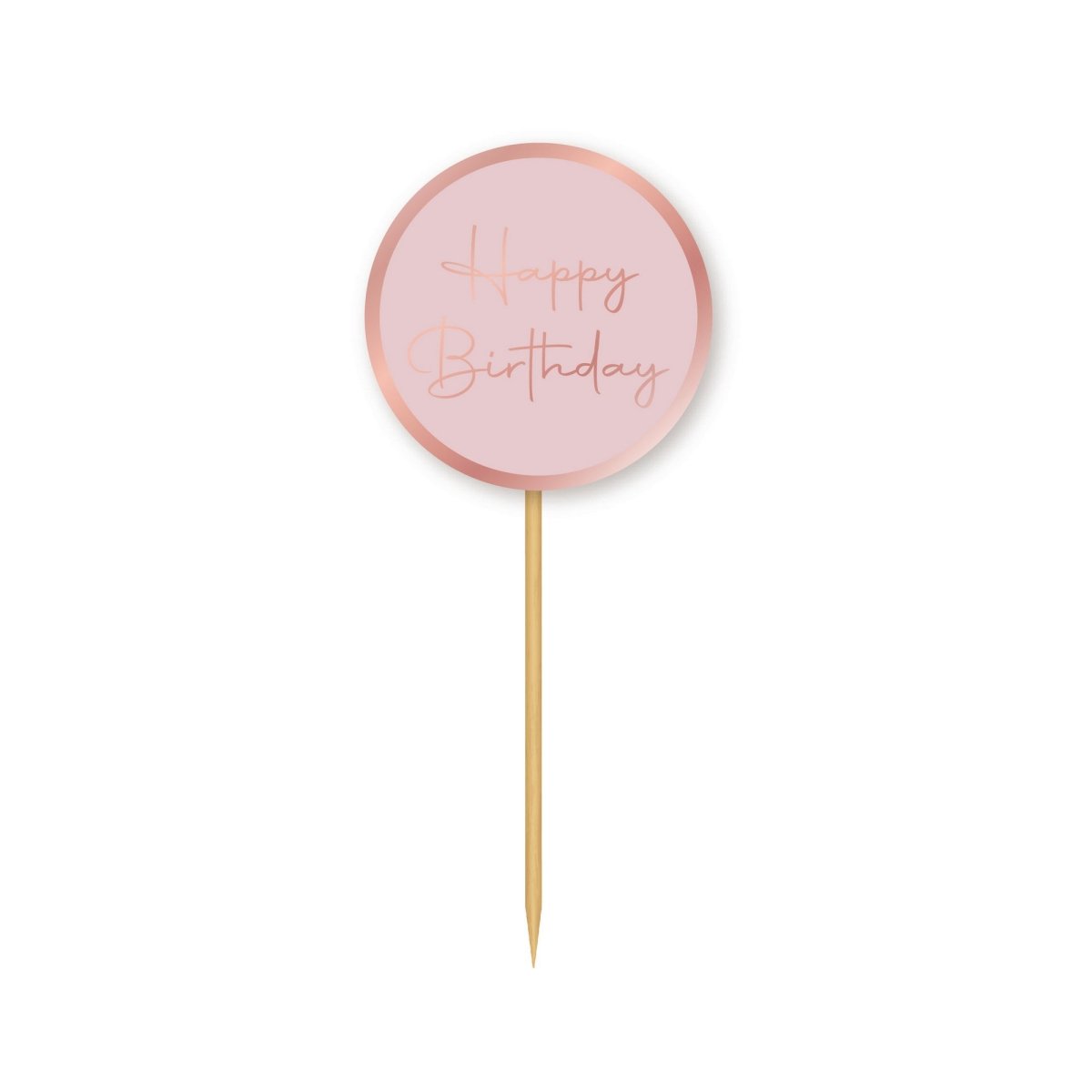 YIWU JINBO IMPORT AND EXPORT CO., LTD Age Specific Birthday Rosé Celebration Happy Birthday Cupcake Toppers, 12 Count 840482508966
