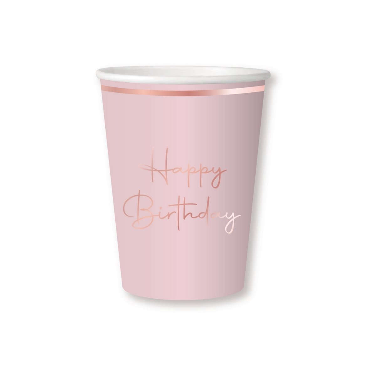 YIWU JINBO IMPORT AND EXPORT CO., LTD Age Specific Birthday Rosé Celebration Happy Birthday Paper Cups, 9 Oz, 8 Count 840482508461