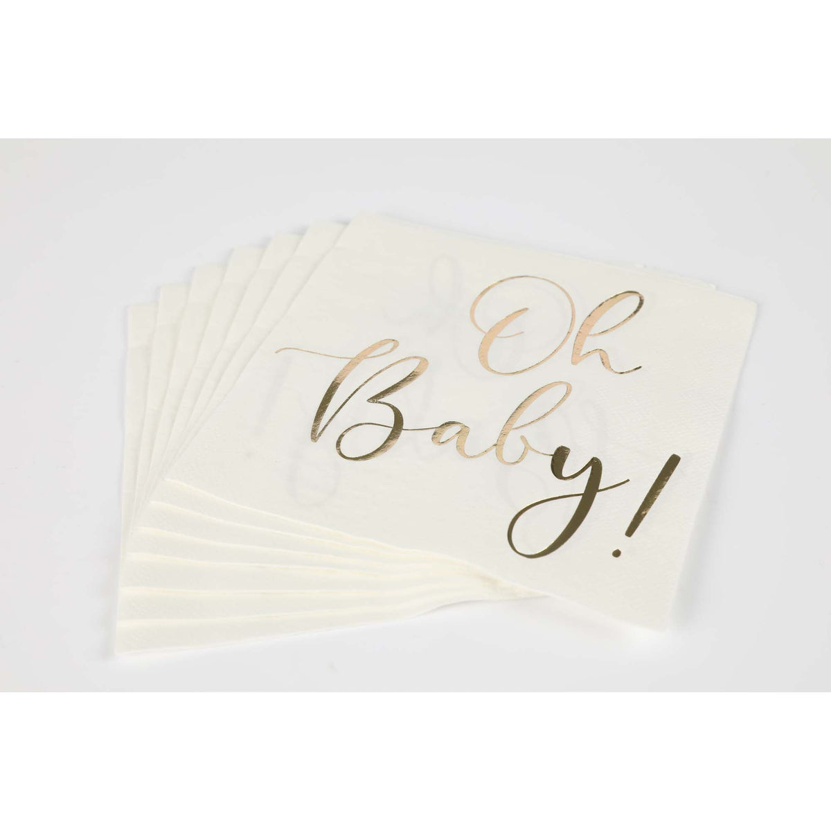 YIWU JINBO IMPORT AND EXPORT CO., LTD Baby Shower White Oh Baby! Large Lunch Napkins, 16 Count 810120717678