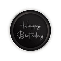 YIWU JINBO IMPORT AND EXPORT CO., LTD General Birthday Silver Celebration Happy Birthday Large Round Lunch Paper Plates, 9 Inches, 8 Count 840482508164