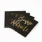 YIWU JINBO IMPORT AND EXPORT CO., LTD Retirement Black "Bonne Retraite" Large Lunch Napkins, 16 Count 810120717647