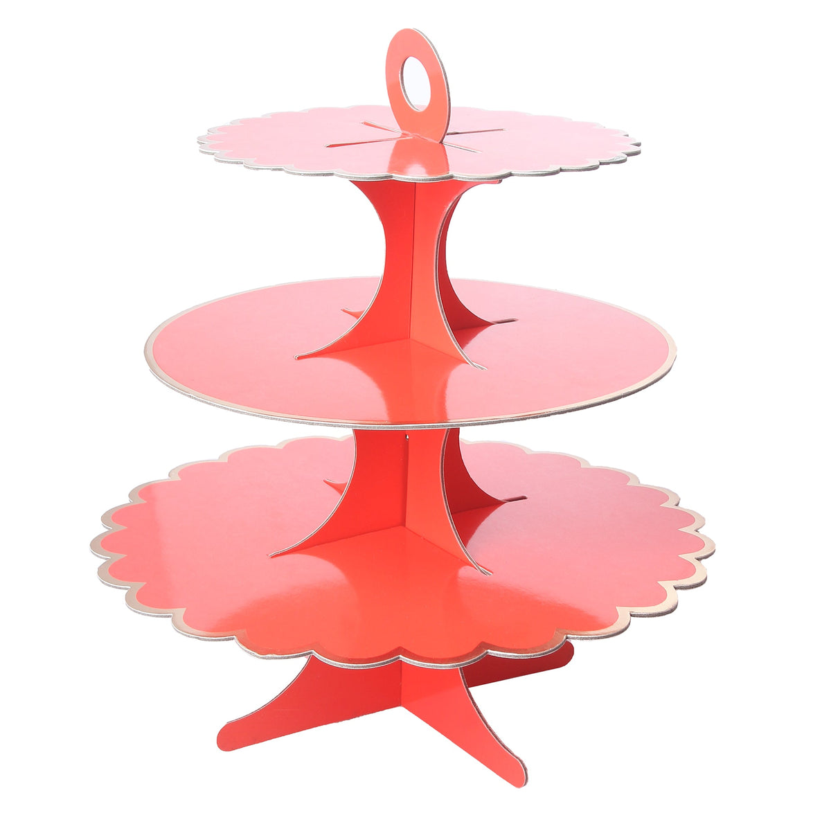 YIWU SANDY PAPER PRODUCTS CO., LTD Cake Supplies Cupcake Stand 3 Tiers, Red, 1 Count 810120712758