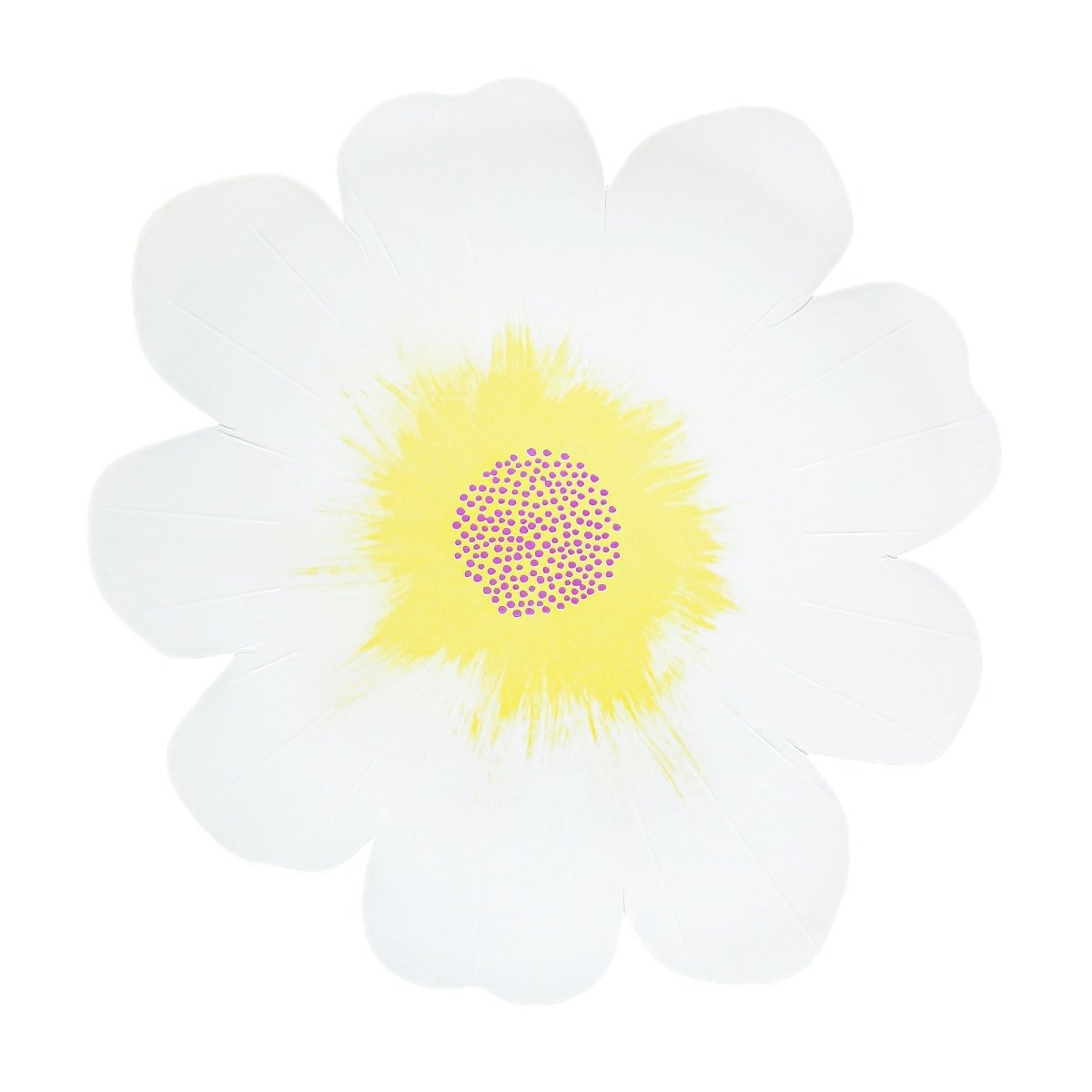 YIWU SANDY PAPER PRODUCTS CO., LTD Everyday Entertaining Floral Paradise Large Flower-Shaped Lunch Paper Plates, White, 9 Inches, 8 Count 810120712512