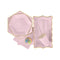YIWU SANDY PAPER PRODUCTS CO., LTD Everyday Entertaining Hexagon Light Pink Plates, 7 Inches, 8 Count 810064195747