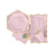 YIWU SANDY PAPER PRODUCTS CO., LTD Everyday Entertaining Hexagon Light Pink Plates, 9 Inches, 8 Count 810064195754