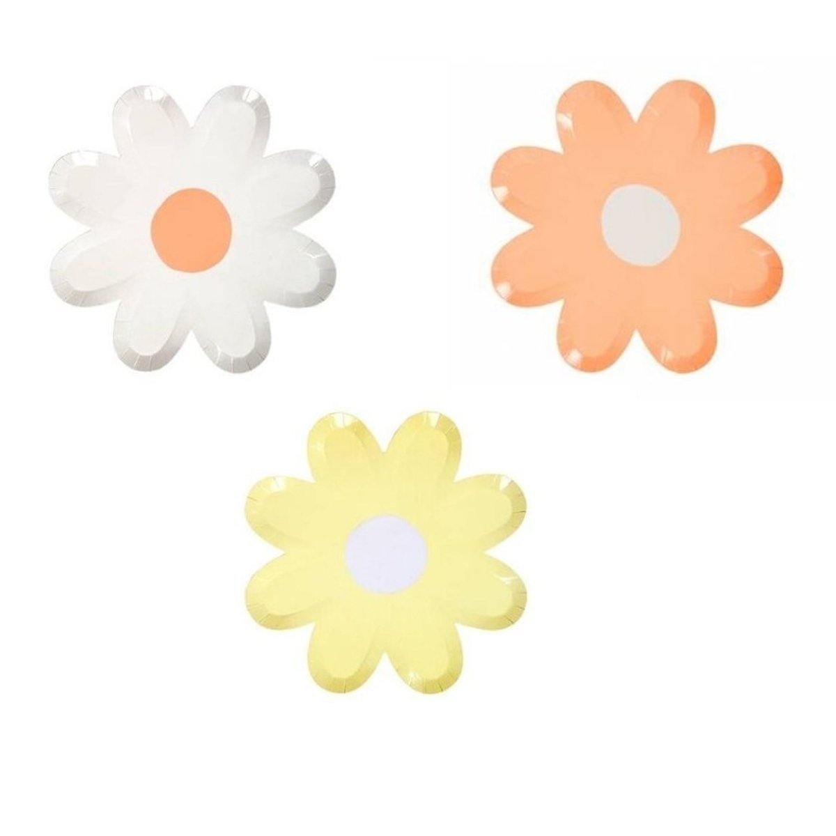 YIWU SANDY PAPER PRODUCTS CO., LTD Everyday Entertaining Large Daisy Flower-Shaped Lunch Paper Plates, Assorted Colours, 9 Inches, 8 Count 810120716954