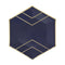 YIWU SANDY PAPER PRODUCTS CO., LTD Everyday Entertaining Large Hexagon Shaped Lunch Paper Plates, Navy Blue and Gold, 9 Inches, 8 Count 810120711935